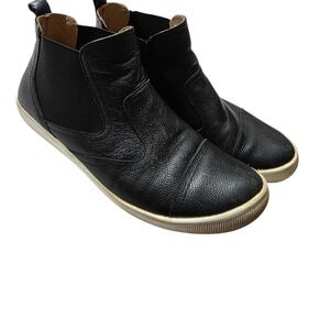 Ziera Black Leather Chelsea Sneakers Boots Women's Size 40 9.5 Comfort Plus
